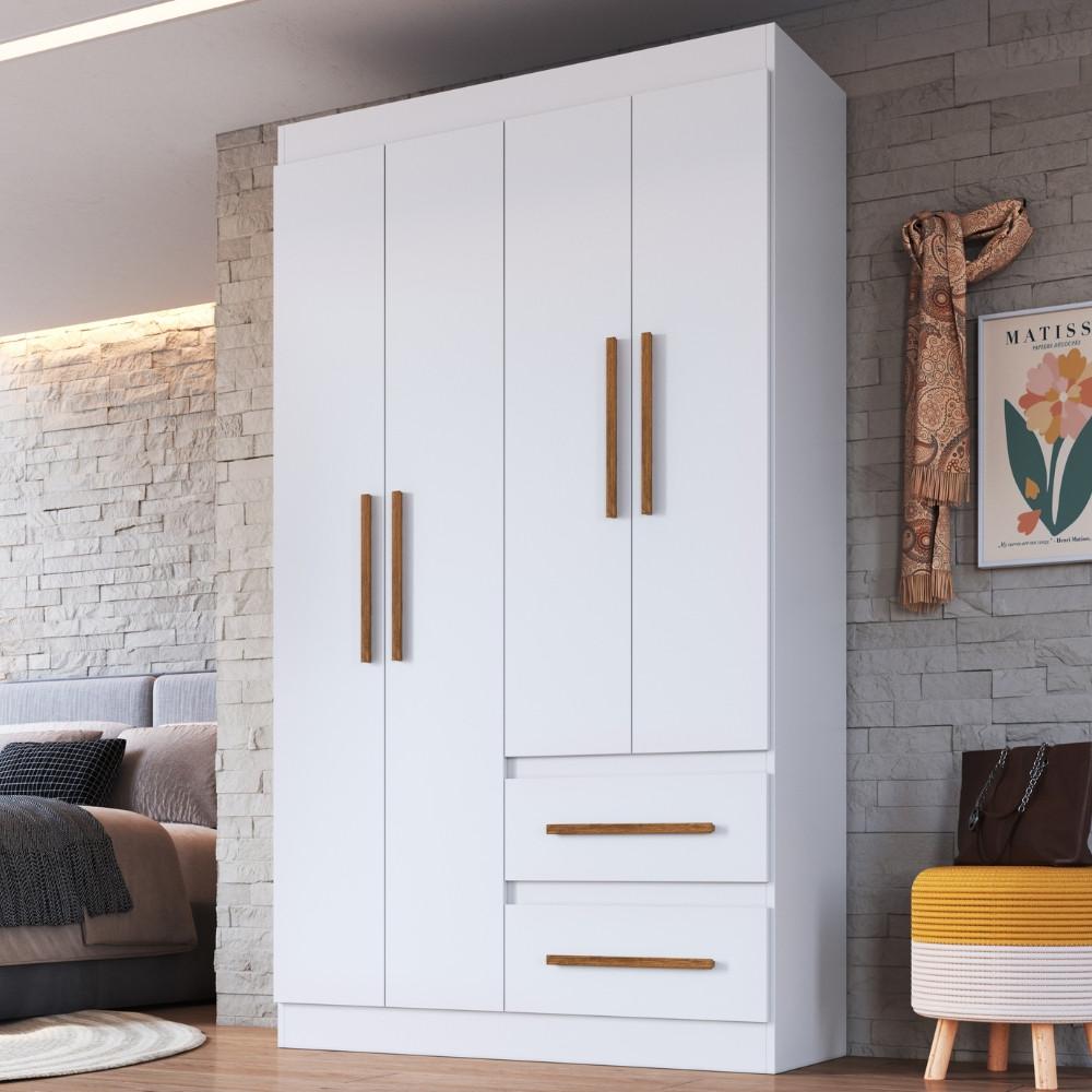 Guarda Roupa Solteiro 4 Portas 2 Gavetas 100 MDF Palermo Doripel - 1