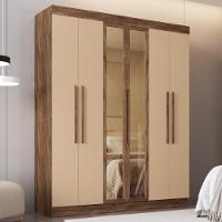 Guarda Roupa Casal com Vidro Reflecta 6 Portas 100 MDF Malibu Doripel - 1