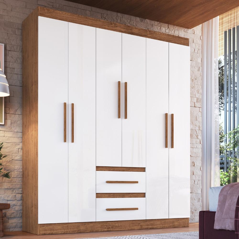 Guarda Roupa Casal 6 Portas 2 Gavetas 100 MDF Napoli Doripel - 1