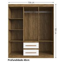 Guarda Roupa Casal 6 Portas 2 Gavetas 100 MDF Napoli Doripel - 3