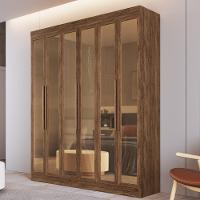 Guarda Roupa Casal com Vidro Reflecta 6 Portas 100 MDF San Diego Doripel - 1