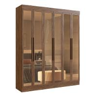 Guarda Roupa Casal com Vidro Reflecta 6 Portas 100 MDF San Diego Doripel - 2