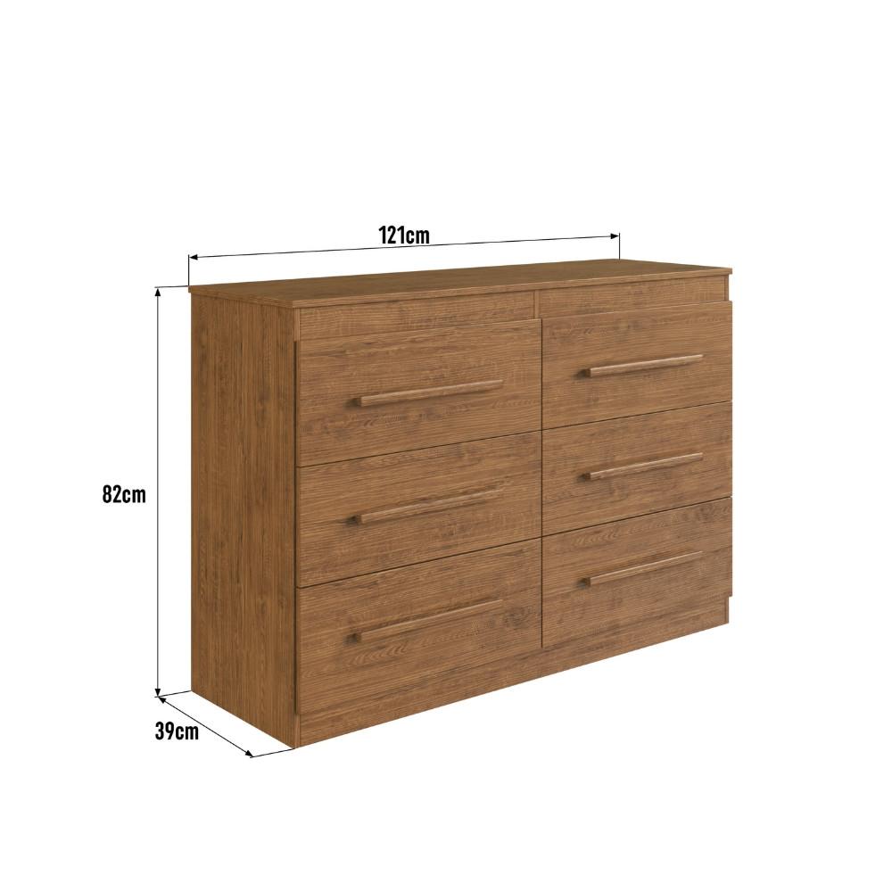 Cômoda 6 Gavetas 100 MDF Arizona Doripel - 3