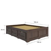 Cama Casal 138cm Madeira Maciça com 6 Gavetas Saraiva - 3