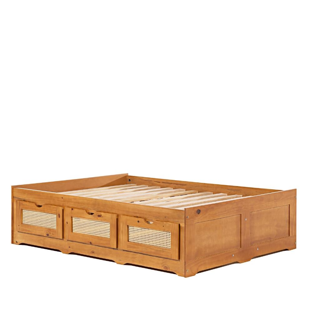 Cama Casal 138cm Madeira Maciça com 6 Gavetas Saraiva - 2