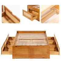 Cama Casal 138cm Madeira Maciça com 6 Gavetas Saraiva - 3