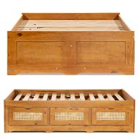 Cama Casal 138cm Madeira Maciça com 6 Gavetas Saraiva - 5