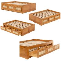 Cama Casal 138cm Madeira Maciça com 6 Gavetas Saraiva - 6