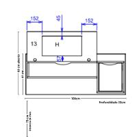 Penteadeira Suspensa com Espelho 1 Gaveta 1 Porta Blush Albatroz
