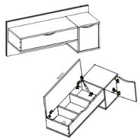 Penteadeira Suspensa com Espelho 1 Gaveta 1 Porta Blush Albatroz - 5