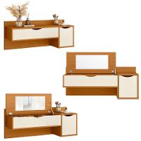 Penteadeira Suspensa com Espelho 1 Gaveta 1 Porta Blush Albatroz - 7