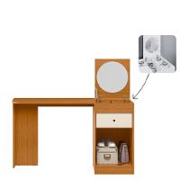 Penteadeira e Escrivaninha com Espelho 1 Gaveta 2 Portas Desejo Albatroz - 3