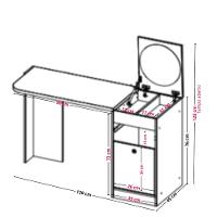 Penteadeira e Escrivaninha com Espelho 1 Gaveta 2 Portas Desejo Albatroz