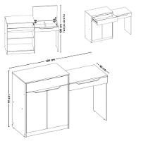 Penteadeira Escrivaninha com Espelho 2 Portas 1 Gaveta Trend Albatroz