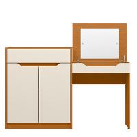 Penteadeira Escrivaninha com Espelho 2 Portas 1 Gaveta Trend Albatroz - 6