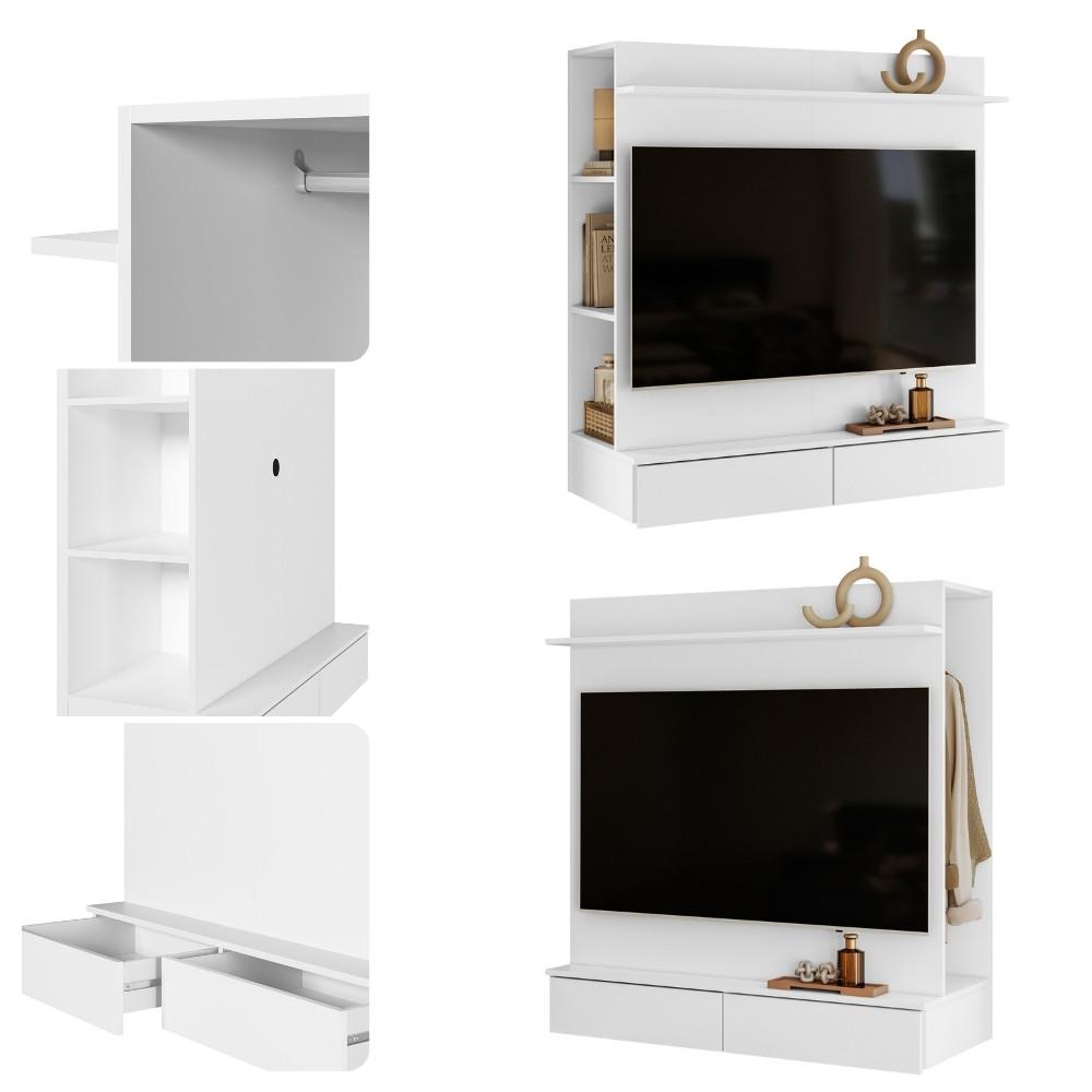 Painel para TV até 42 Polegadas 2 Gavetas com Closet Wave Albatroz - 3