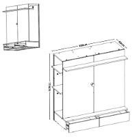 Painel para TV até 42 Polegadas 2 Gavetas com Closet Wave Albatroz