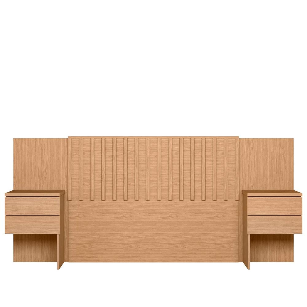 Cabeceira Cama Box Casal com 2 mesas de Cabeceira Olinda Albatroz - 2