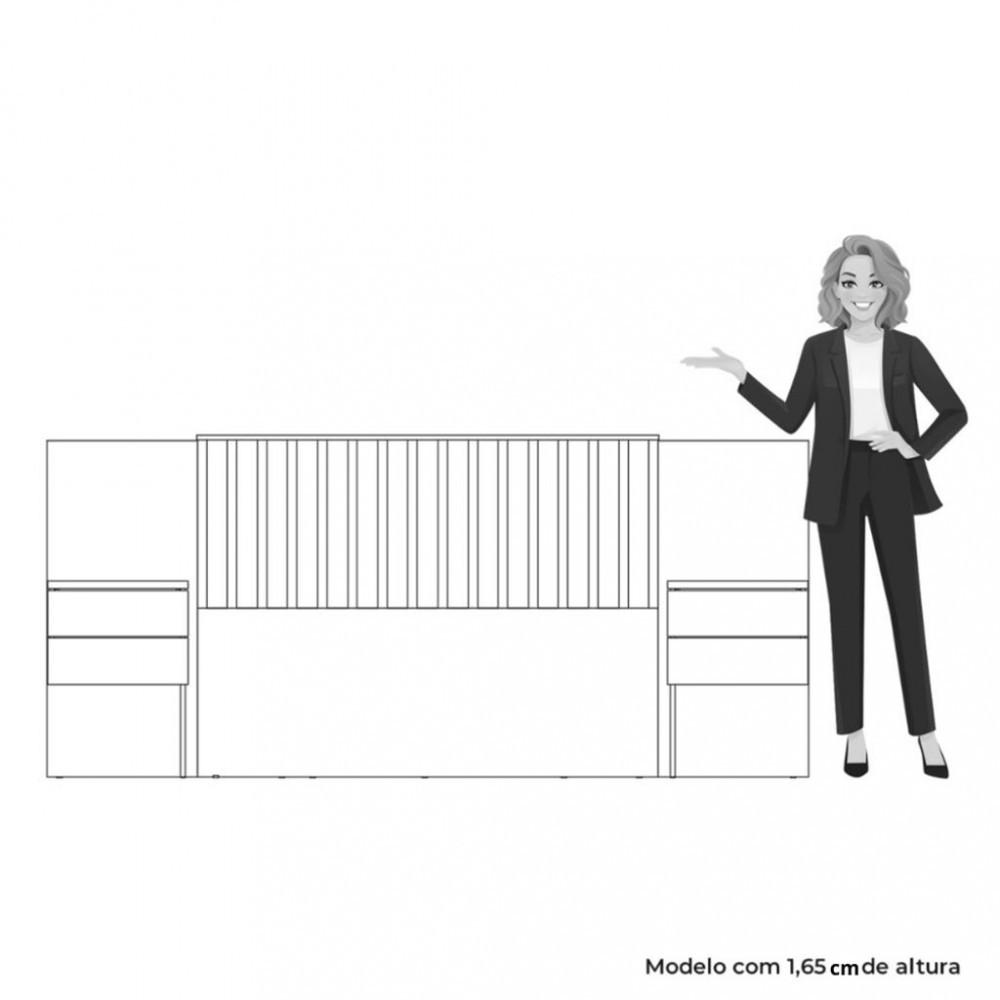 Cabeceira Cama Box Casal com 2 mesas de Cabeceira Olinda Albatroz - 3