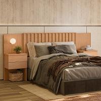 Cabeceira Cama Box Casal com 2 mesas de Cabeceira Olinda Albatroz - 1