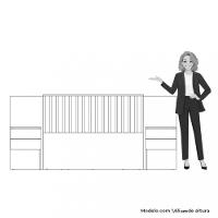 Cabeceira Cama Box Casal com 2 mesas de Cabeceira Olinda Albatroz - 3