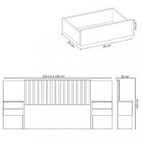 Cabeceira Cama Box Casal com 2 mesas de Cabeceira Olinda Albatroz - 4