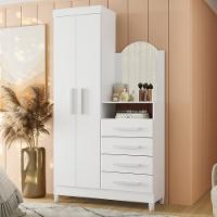Guarda Roupa Solteiro Flex 2 Portas com Cômoda 3 Gavetas com Pés e Espelho New Capri Albatroz - 1