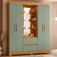 Guarda Roupa Solteiro com LED, Espelhos e Pés 4 Portas 2 Gavetas Olimpia Albatroz - 1