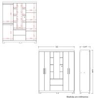 Guarda Roupa Solteiro com LED, Espelhos e Pés 4 Portas 2 Gavetas Olimpia Albatroz