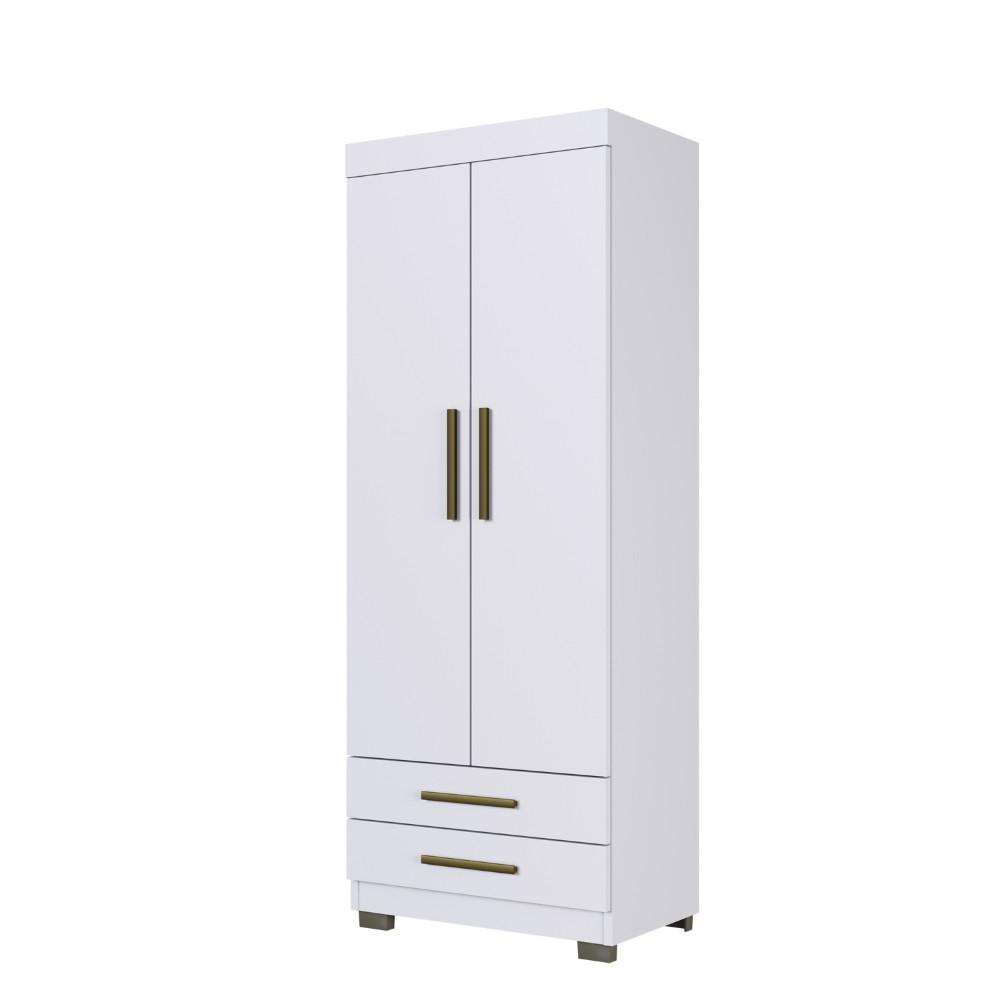 Guarda Roupa Solteiro 2 Portas 2 Gavetas com Pés Portugal Faimec - 2