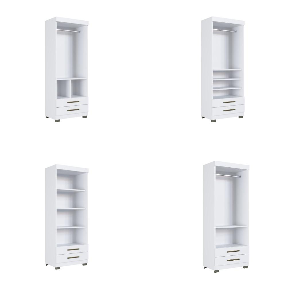 Guarda Roupa Solteiro 2 Portas 2 Gavetas com Pés Portugal Faimec - 5