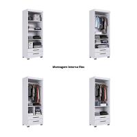 Guarda Roupa Solteiro 2 Portas 2 Gavetas com Pés Portugal Faimec - 3