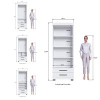 Guarda Roupa Solteiro 2 Portas 2 Gavetas com Pés Portugal Faimec