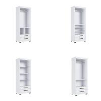 Guarda Roupa Solteiro 2 Portas 2 Gavetas com Pés Portugal Faimec - 5