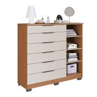 Cômoda Ripada 6 Gavetas 1 Porta com Pés Vegas Faimec - 3