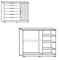 Cômoda Ripada 6 Gavetas 1 Porta com Pés Vegas Faimec - 5