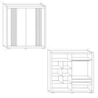 Guarda Roupa Casal Ripado com Espelho 2 Portas de Correr com Pés Tokyo Faimec - 5