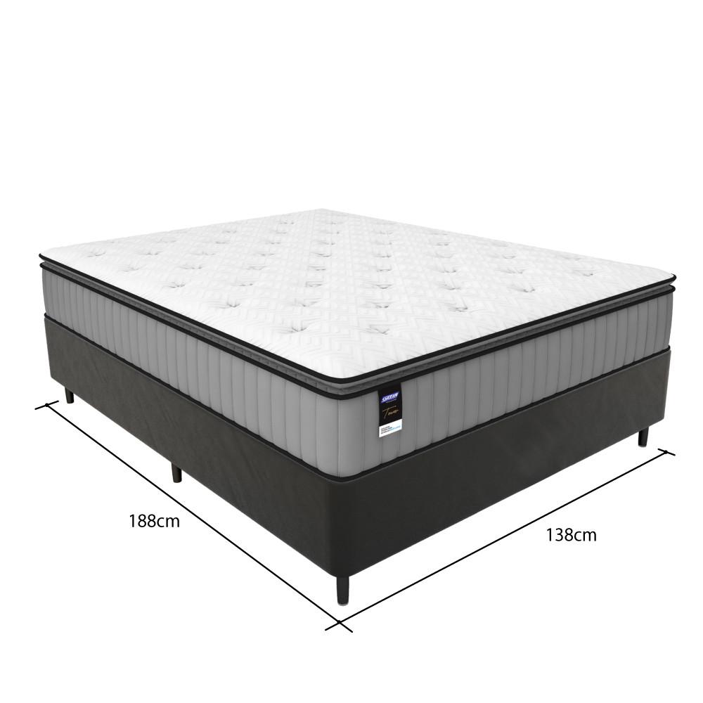 Cama Box Casal 138cm Colchão Molas Ensacadas Gazin Tower HF25 e Base 2CEN - 3