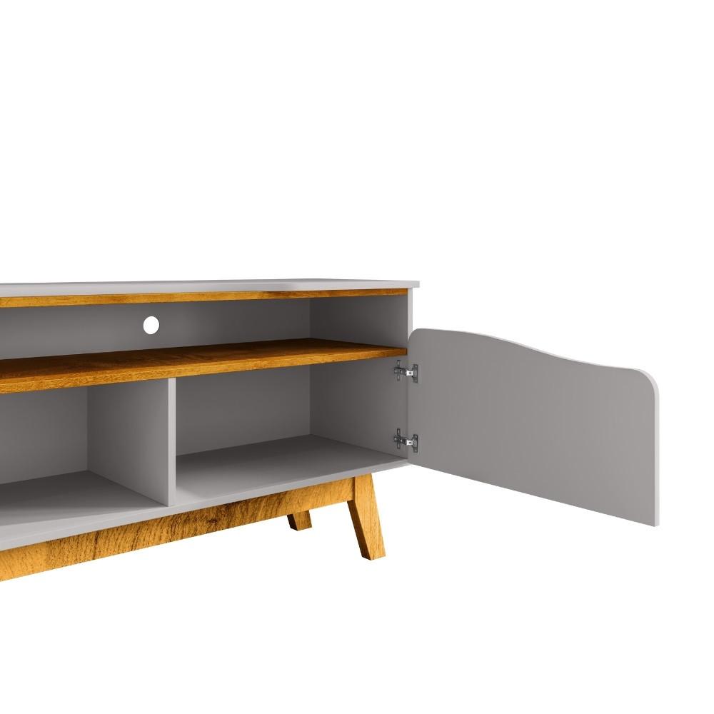 Rack para TV Até 75 Polegadas 2 Portas com Pés de Madeira Maciça Ilhabela Bechara - 3