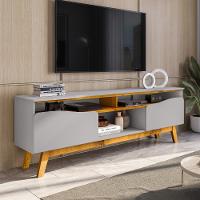 Rack para TV Até 75 Polegadas 2 Portas com Pés de Madeira Maciça Ilhabela Bechara - 1