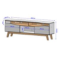 Rack para TV Até 75 Polegadas 2 Portas com Pés de Madeira Maciça Ilhabela Bechara - 4