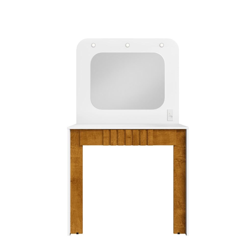 Penteadeira Camarim Ripada com Espelho e LED 1 Gaveta Rouge Bechara - 3