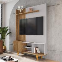 Estante Home Frisado para TV Até 75 Polegadas 1 Porta com Pés de Madeira Corumbaú Bechara - 1