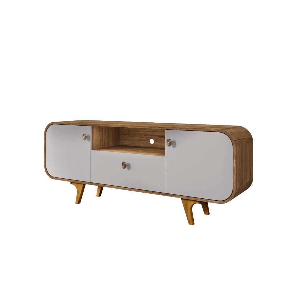 Rack para TV Até 55 Polegadas 2 Portas 1 Gaveta com Pés de Madeira Maciça Noronha Bechara - 2