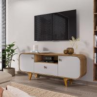 Rack para TV Até 55 Polegadas 2 Portas 1 Gaveta com Pés de Madeira Maciça Noronha Bechara - 1