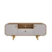 Rack para TV Até 55 Polegadas 2 Portas 1 Gaveta com Pés de Madeira Maciça Noronha Bechara - 3