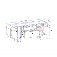 Rack para TV Até 55 Polegadas 2 Portas 1 Gaveta com Pés de Madeira Maciça Noronha Bechara - 4