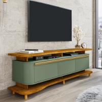 Rack para TV Até 75 Polegadas 3 Portas com Pés de Madeira Maciça Guarapari Bechara - 1