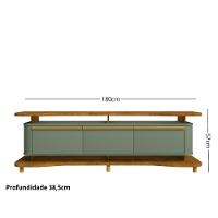 Rack para TV Até 75 Polegadas 3 Portas com Pés de Madeira Maciça Guarapari Bechara - 3