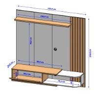 Painel Frisado para TV Até 55 Polegadas 1 Porta Paraty Bechara